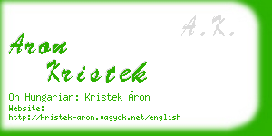aron kristek business card
